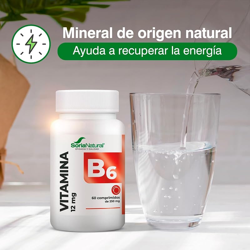 Vitamina B6 - Vegan - Ajuda a recuperar energia - Apoia a redução do cansaço e da fadiga - 60 comprimidos de libertação prolongada 250 mg - vitaminas Mulheres e Homens
