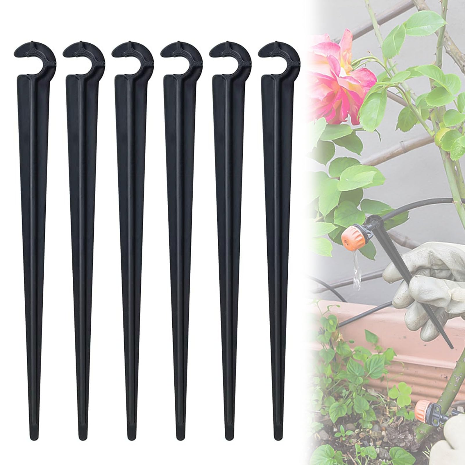 100Pcs Plastic C Shape Fixed Stems Holder Water Flow Irrigation Dripper Thicken Durable Garden Hose Anchor Drip Tubing Hose Holder for Porous Pipe