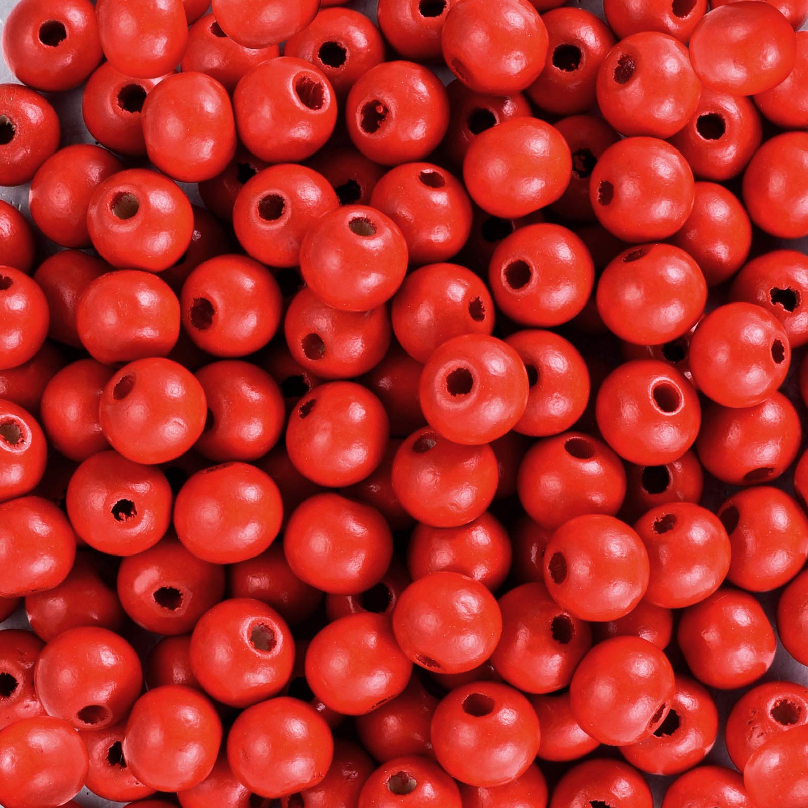 300Pcs 10mm Red Wood Beads - Finished Round Dyed Wooden Spacer Beads for Craft/Jewelry Making (3mm Hole)