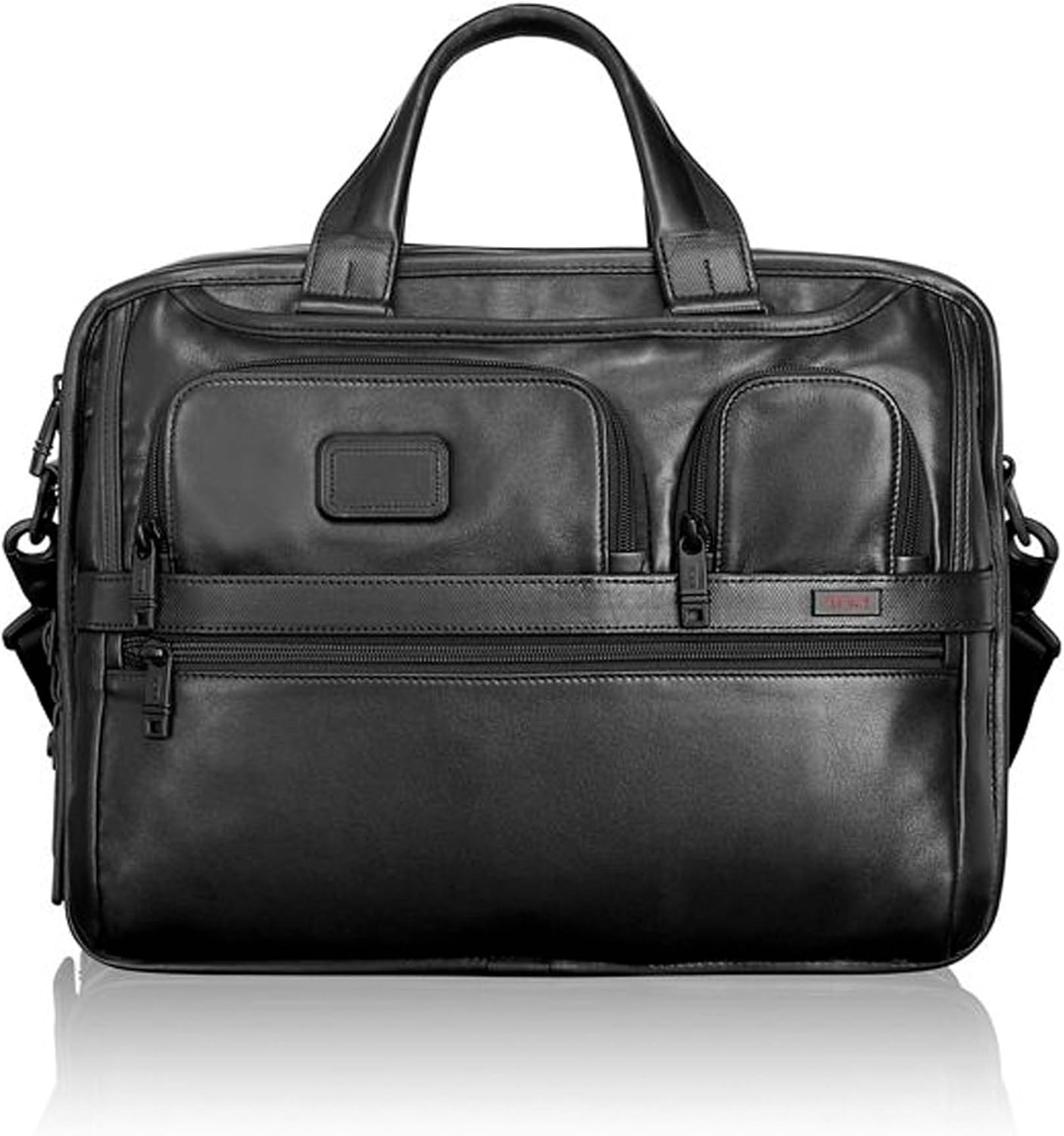 Tumi Alpha 2 Expandable Organizer Laptop Leather Brief, Black 096141