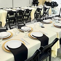 8 Pack Beige Table Cloth 60x126 Inch Rectangle