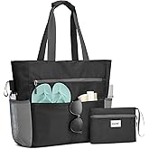 G4Free Beach Bag, Waterproof Sandproof Beach Tote Bag, Large Capacity Foldable for Women