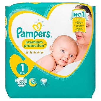 Pampers Premium Protection New Baby Größe 1 (Neugeborene), 22 Windeln