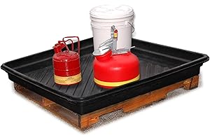 UltraTech 1035 Polyethylene Ultra-Utility Tray, 27 Gallon Capacity, 40" Length x 40" Width x 5" Height, Black