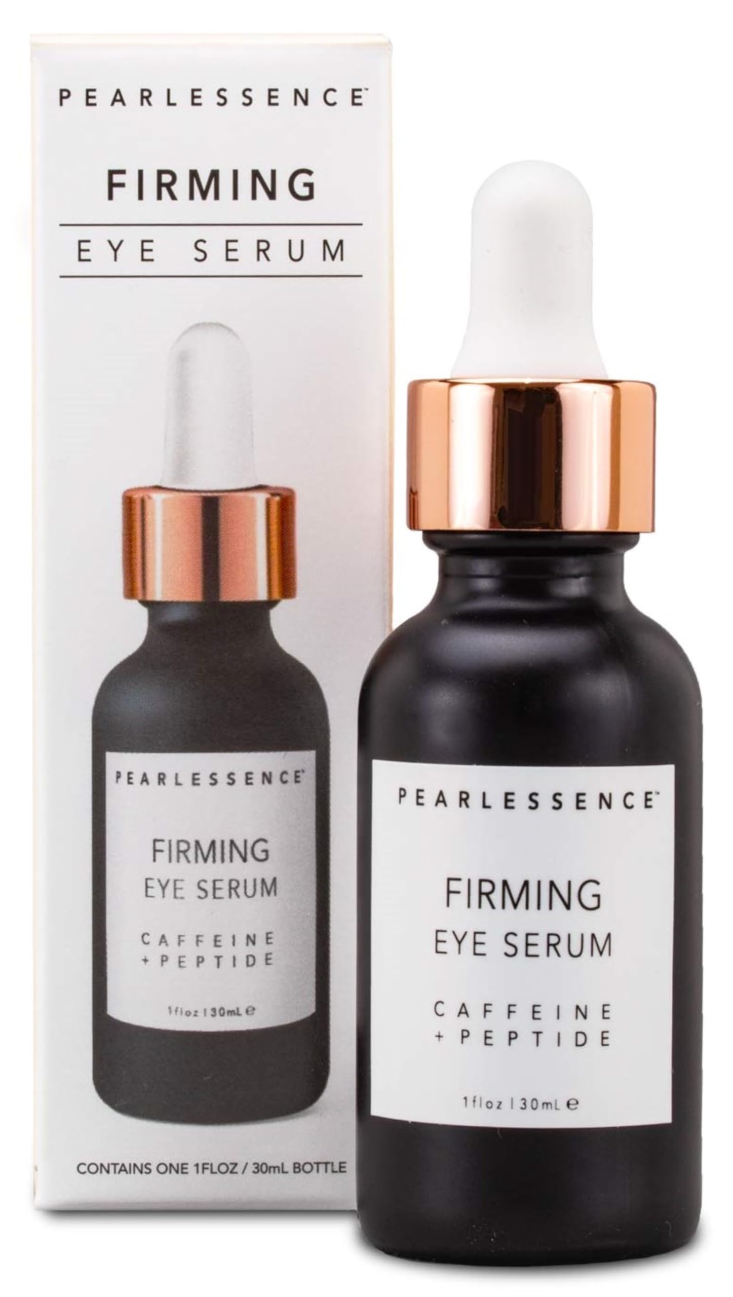 Pearlessence Firming Eye Serum with Caffeine + Peptide – Rejuvenates Puffy Eyes & Reduces Under Eye Bags | Made in USA & Cruelty Free (1oz)