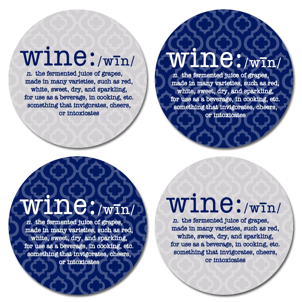 Wine Coasters Wine Definition Round Coaster Set