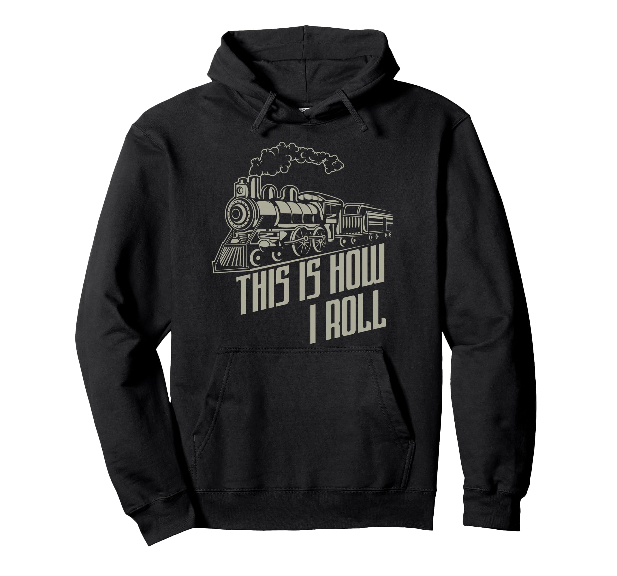 Train Trains Steam Locomotive Locomotive Driver Train Guide Station Rails Pullover Hoodie, Adult Unisex, Black, Small
