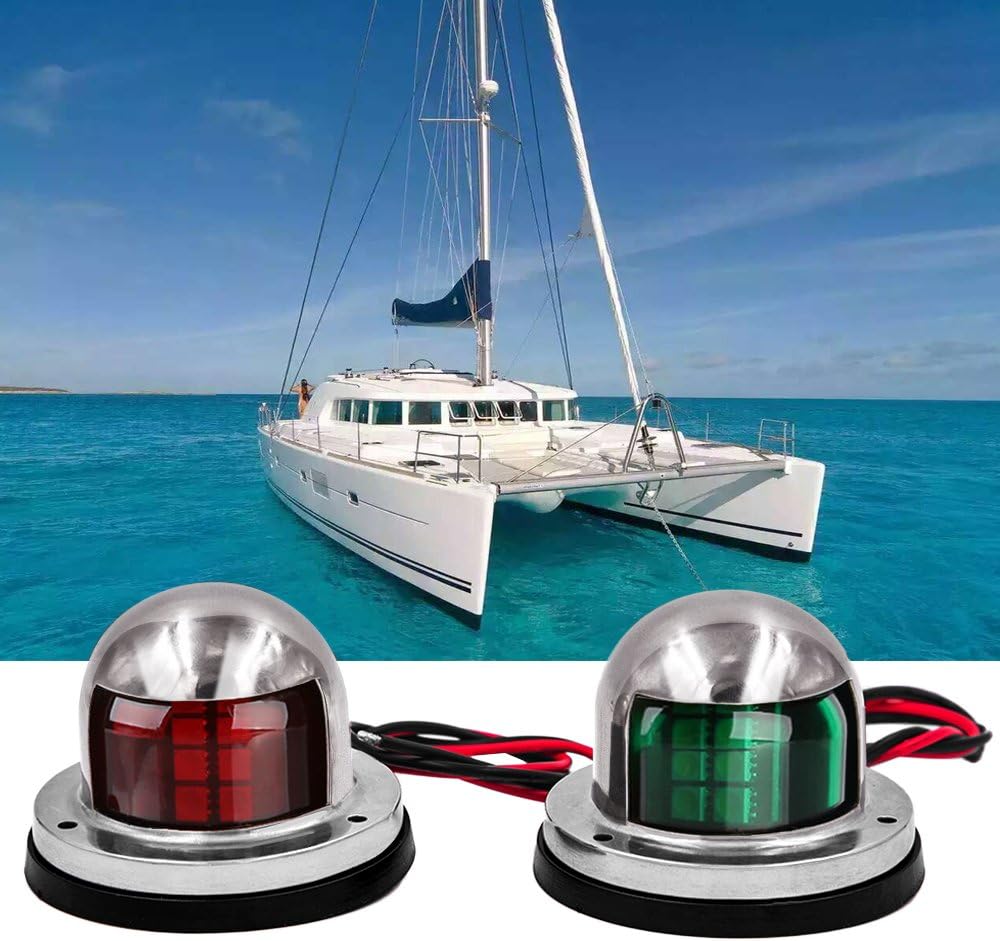 Obcursco LED Navigation Lights Deck Mount, New Marine Sailing Lights for Bow Side, Port, Starboard, Pontoons, Chandlery Boat, Yacht, Skeeter, DC 12V : Sports & Outdoors