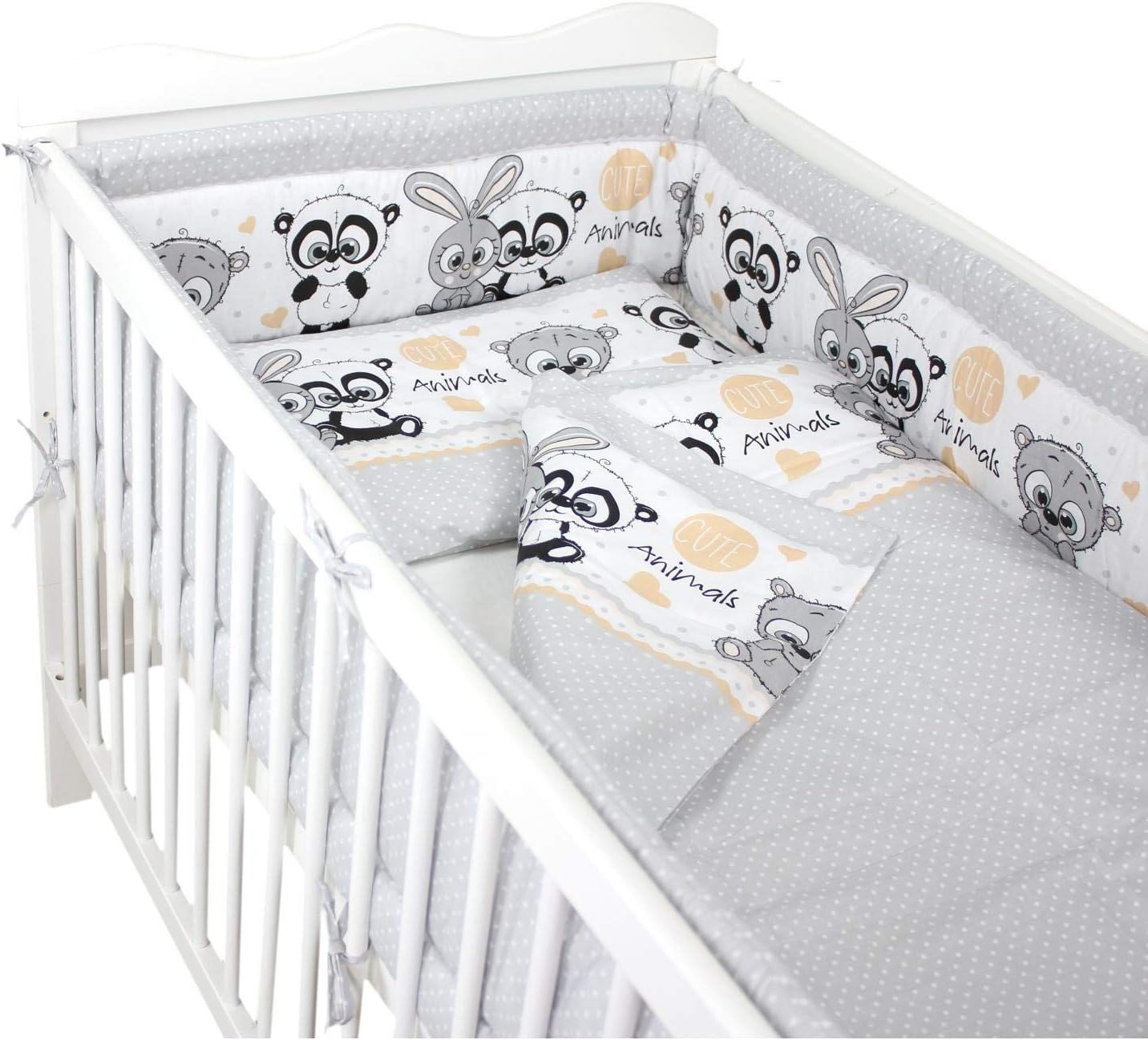 Panda Et Lapin Rose Tuptam Ensemble De Literie Avec Tour De Lit Pour Bebe 3 Psc Lot Bebe Puericulture Kits D Accessoires De Lits