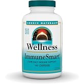 Source Naturals Wellness ImmuneSmart, 180 Capsules | Core Daily Immune Support | with Vitamins A, C, and D, Zinc, Elderberry, Echinacea, Andrographis, Turkey Tail and Garlic*
