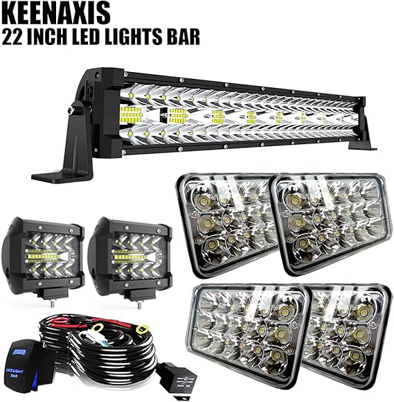 Amazon.com: KEENAXIS 22" 390W LED Light Bar+4” 60W Driving Fog Lights