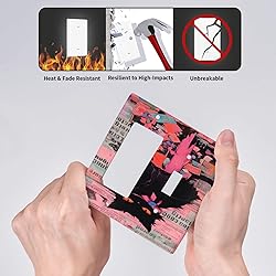 Tewujay Decorative Light Switch Covers Angry Black