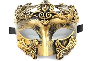 JOYFISCO Masquerade Mask for Men Vintage Roman Greek Venetian Mask for Halloween Mardi Gras Prom Ball Cosplay Party Costume