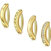 MODRSA Silver Gold Belly Button Ring for Women Clicker Hoop Belly Rings Opal Navel Piercing Jewelry Dangle Hypoallergenic Surgical Steel Dainty Dangling Navel Rings for Women