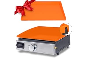 PATIOLAB 17 Inch Silicone Griddle Cover Mat for Blackstone Griddle, Essential Edge to Edge Protection, Durable Heavy Duty Flat Top Grill Cover Mat for All Seasons, Orange
