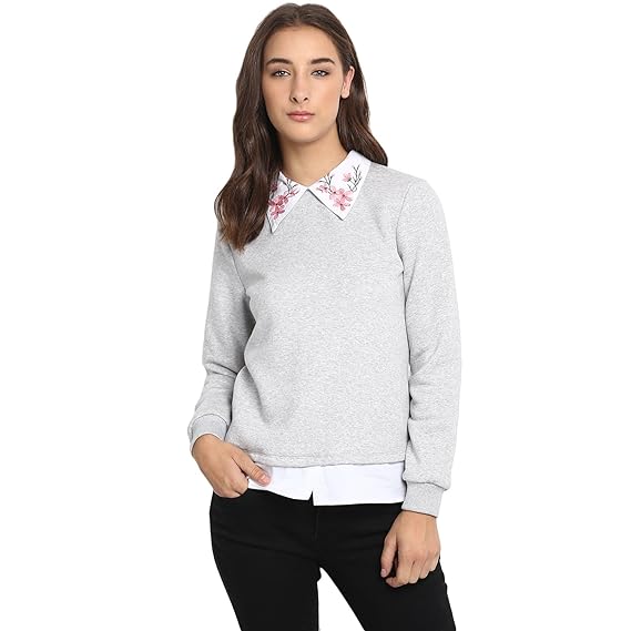 women's embroidered sweatshirts with collar