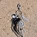 Dremisland keychain keyring natural opal stone dreamcatcher keyring fashion silver boho ornament feather keychainvv (Black)