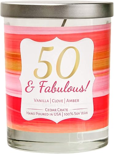Amazon Com 50th Birthday Candles Gifts For Women Happy Birthday Candle Vanilla Clove Amber Scented 100 Soy 10 Oz Jar Candle Happy Birthday Gifts For Friends Female 50th Birthday Gifts For Women Bff Amazon Com 50th Birthday Candles Gifts For Women Happy Birthday Candle Vanilla Clove Amber Scented 100 Soy 10 Oz Jar Candle Happy Birthday Gifts For Friends Female 50th Birthday Gifts For Women Bff