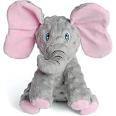 DODODOLA Dog Toys Puppy Toys Cute Squeaky Elephant Dog Toy with Crinkle Paper Stuffed Plush Animal to Keep Them Busy for Small Medium Large Dogs