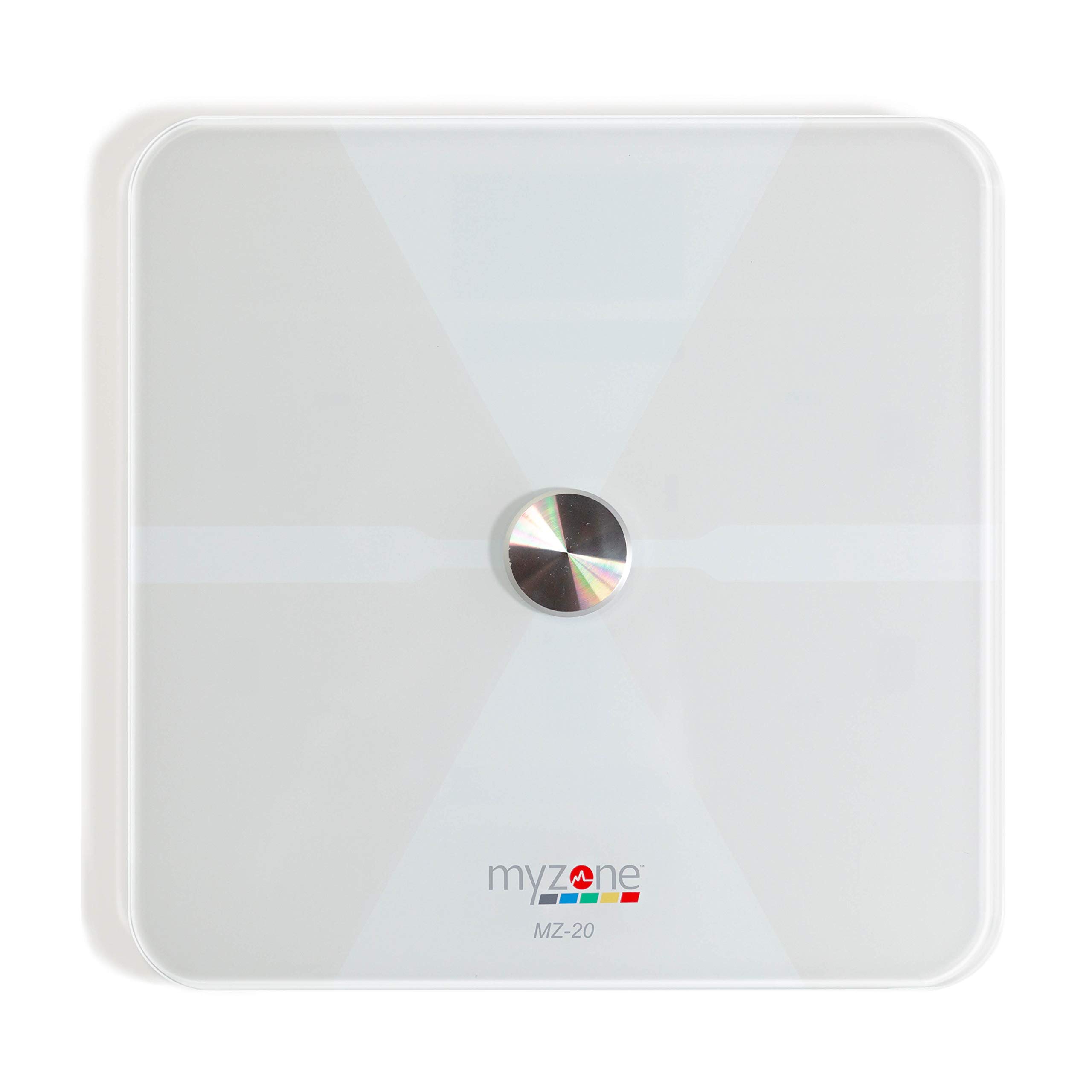 MYZONE MZ-20 Bluetooth Home Digital Bathroom Scales (White) - High Precision Body Fat and Muscle Mass Measurement