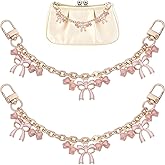 WISPYLINK 2Pcs Bowknot Purse Chain Strap Bag Extender Chain Decorative Bags Purse Chains Strap Replacement Handle Extender Decorative Bag Chains for Wallets Handbags