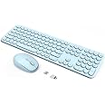Wireless Keyboard Mouse Combo - 2.4Ghz Aesthetic Quiet Keyboard and Mouse Wireless - 110 Keys Full Size Ultra-Thin Keyboard for Laptop, Computer, PC, Notebook, Windows, Mac OS (Blue)
