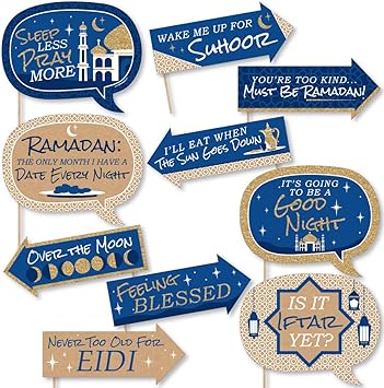 Amazon Com Funny Ramadan Eid Mubarak Photo Booth Props Kit 10