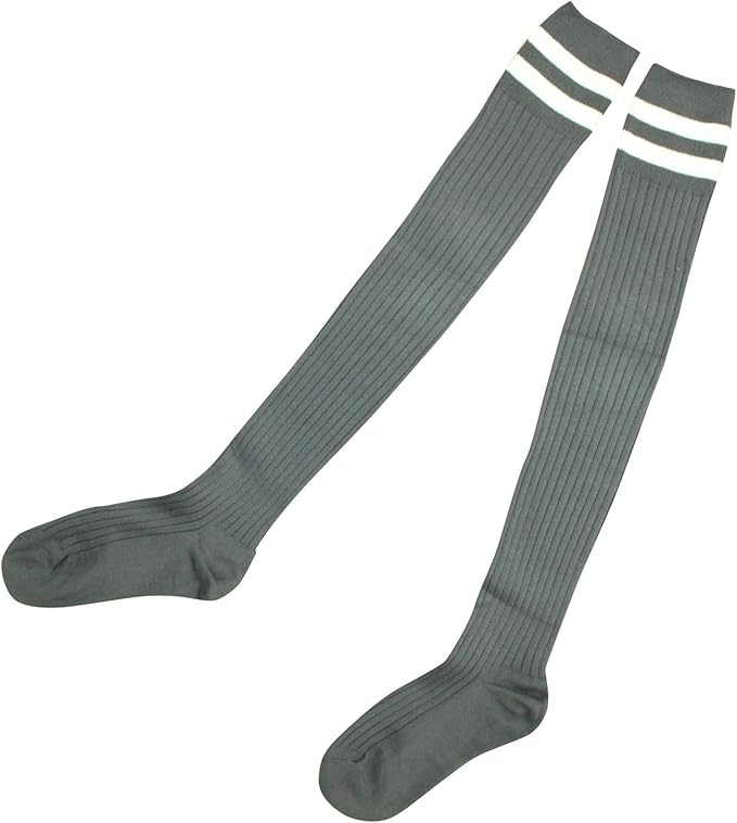Amazon 8044 Gr リブ編みニーハイソックス グレー サイズフリー リブ編み ニーハイソックス デルソル ゴルフウェア レディース レディース 通販