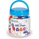 Learning Resources Mini ABC Pops &ndash; Alphabet Toys, ABC Puzzle, Phonics Games for Toddlers, Fine Motor Toys, Play Food Set, Preschool Activities, Sensory Bin Letters, Gifts for Kids