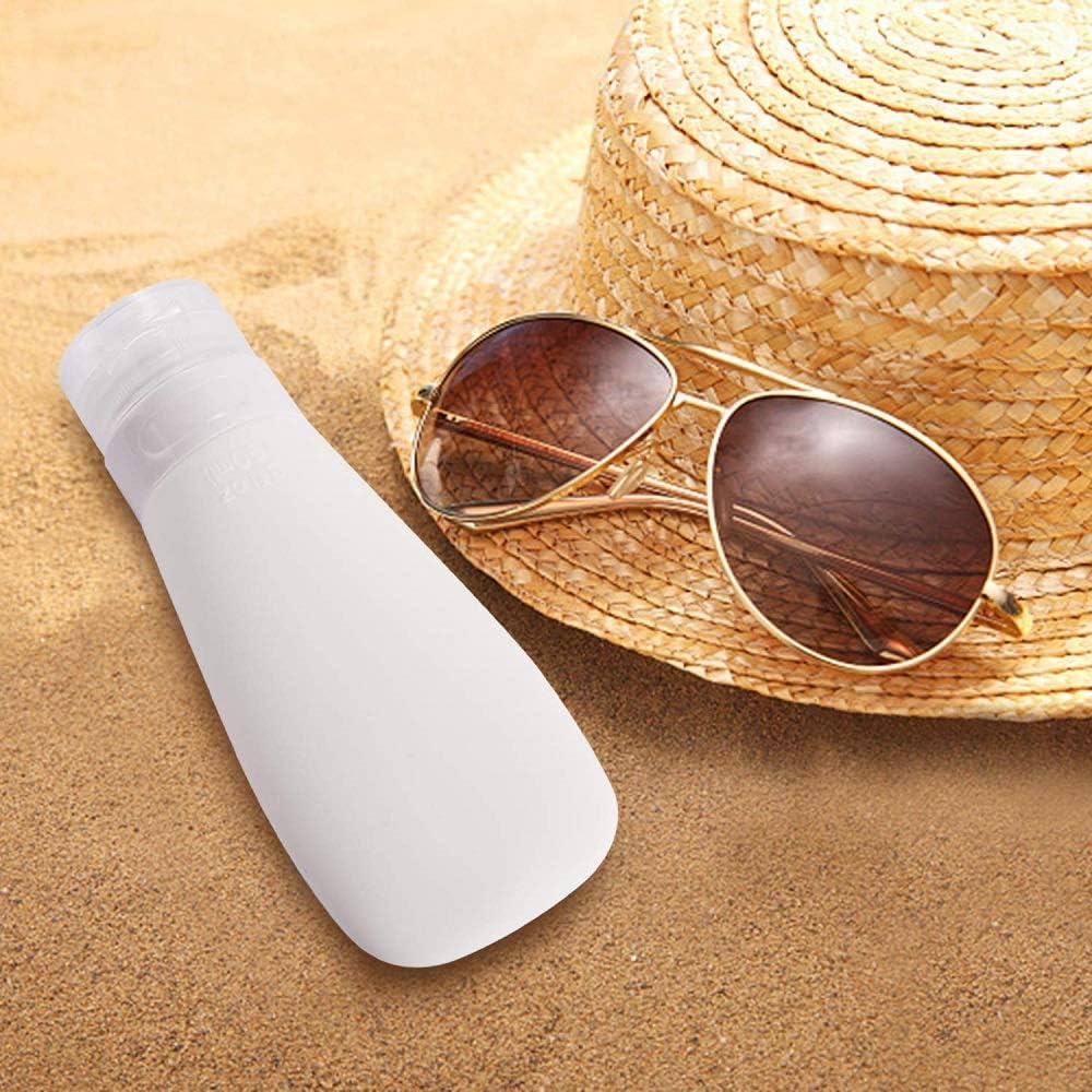 Silicone Travel Bottles, Vonpri Leak Proof Squeezable Refillable Travel Accessories Toiletries Containers Travel Size Cosmetic Tube for Shampoo Lotion Soap Liquids (4pack)