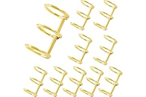Bonsicoky 10 Pcs 3 Rings Metal Loose Leaf Binders Snap Split Hinged with 20 mm Inner Diameter, Book Rings for DIY Travel Diary, Photo Album, Binding Spines Combs (Gold)