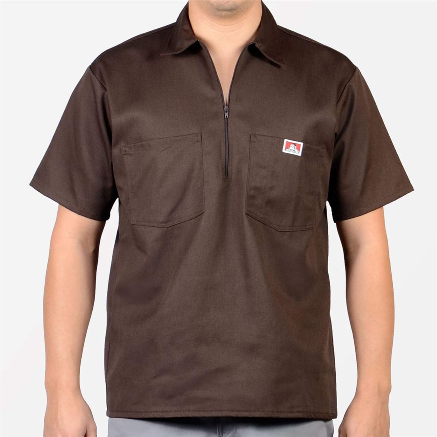 Ben Davis Short Sleeve 1/2 Zip Shirt: Clothing