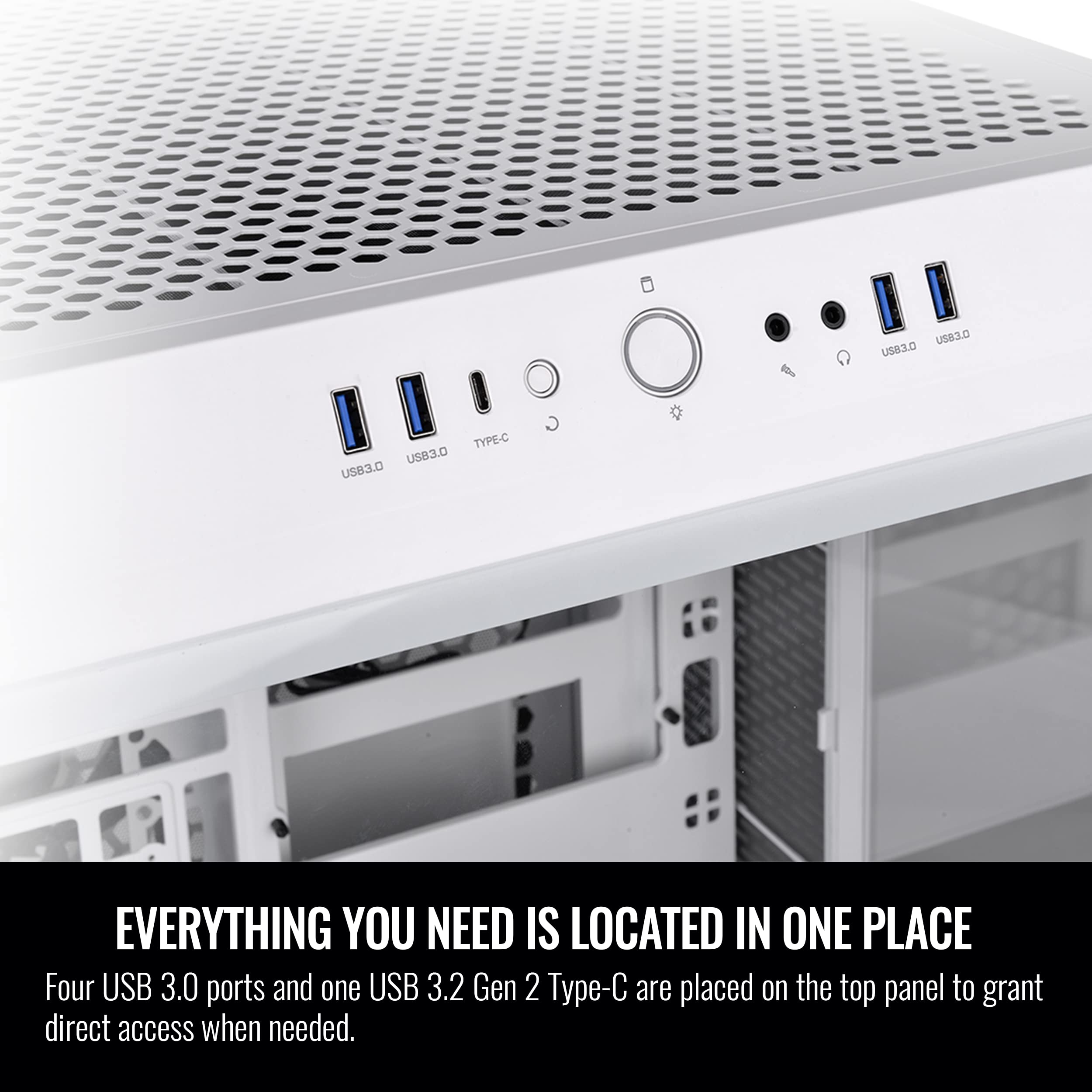 Thermaltake Tower 500 Snow Edition Vertical Mid-Tower Computer Chassis Supports E-ATX CA-1X1-00M6WN-00