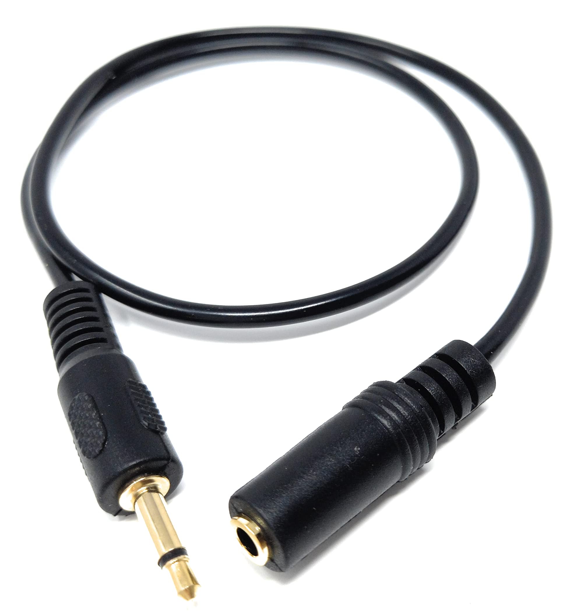 DRUT 50cm short 3.5mm Mono Jack to 3.5mm Socket Extension Cable Gold Connectors, Male Plug to Female Socket 1.6ft