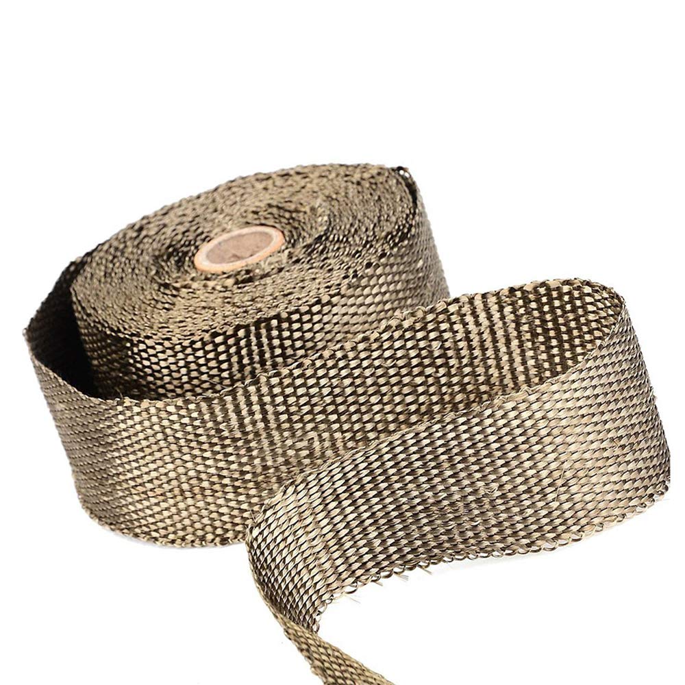 gotyou 5M*25MM Titanium Car Heat Dissipation Tape,Motorcycle Exhaust Pipe Heat Shield Tape,High Temperature Resistant Cloth,Car Motorcycle Piping Tape
