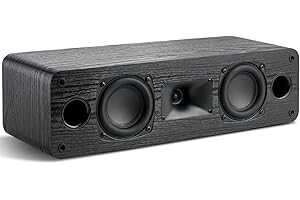 Saiyin Slim Center Channel Speaker,for Desktop Stereo or Home Theater Surround Sound, Dual 3.5" Woofer,Requires a Separate Amplifier or Receiver, Wall Mountable, Single,17 Inch