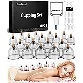 Eambond Cupping Kit, Cupping Therapy Sets Massage Back, Pain Relief, Physical Therapy, Chinese Muscle Cupping Tool with Pump & Vacuum Silicone Cups for Cellulite Reduction at Home