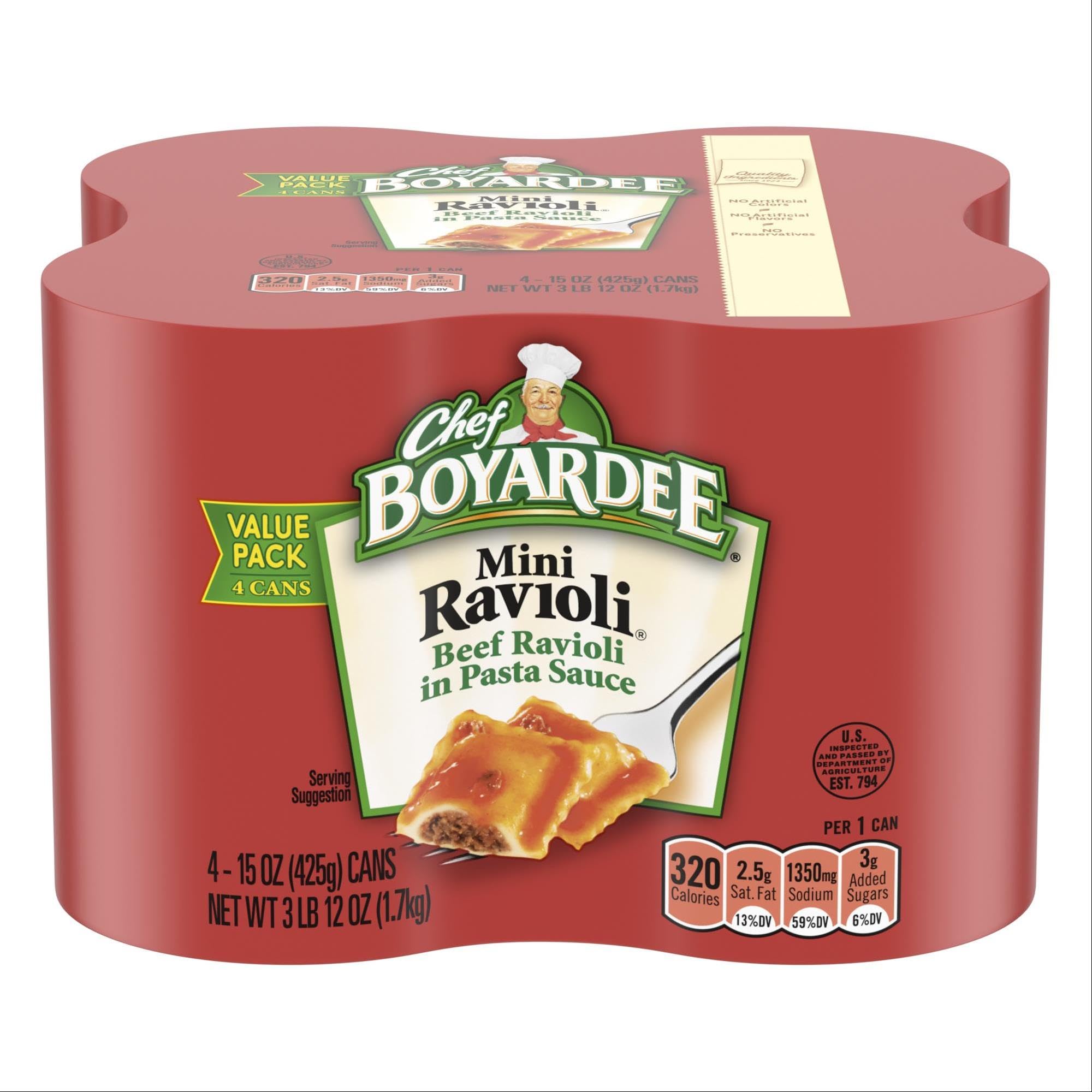 Photo 1 of Chef Boyardee Mini Ravioli, 15 oz, 4 Pack