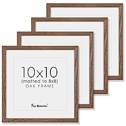 Solid Oak 10”x10” Picture Frame Matted to