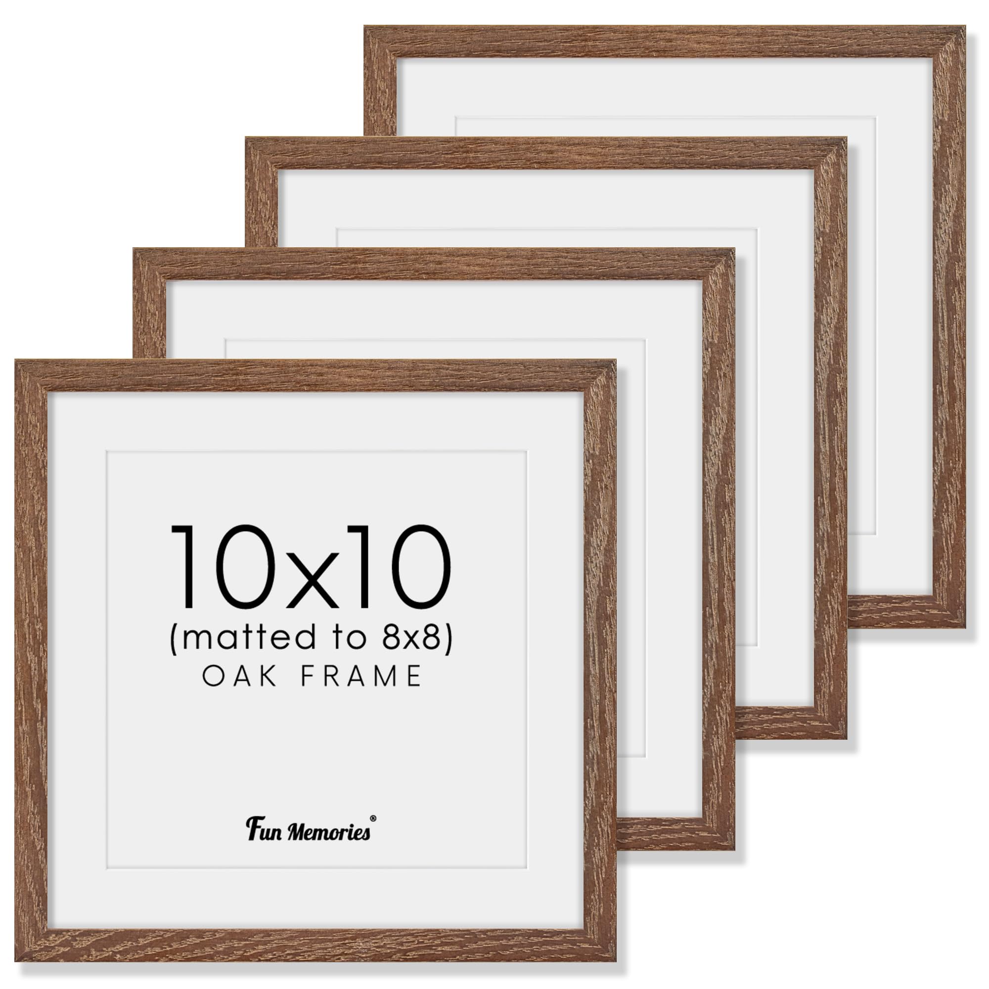 Solid Oak 10”x10” Picture Frame Matted to