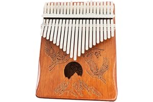 LYDESY Kalimba Thumb Piano 21Keys Kit Professional Tuned Calimba Portable 17Keys Finger Piano Kit Birthday Festival Gifts For Kids Adults Music Lovers Beginner (Crane Retro Color, 21 Keys)