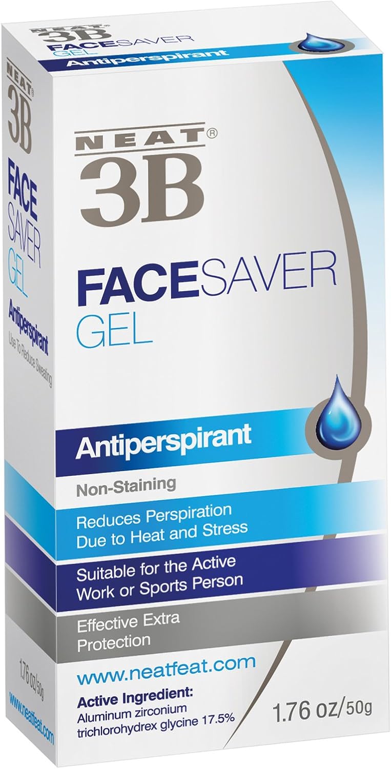 Neat Feat 3B Face Saver Antiperspirant Gel for Facial Perspiration and Shine, 1.76 Fluid Ounces, White and Blue: Health & Personal Care