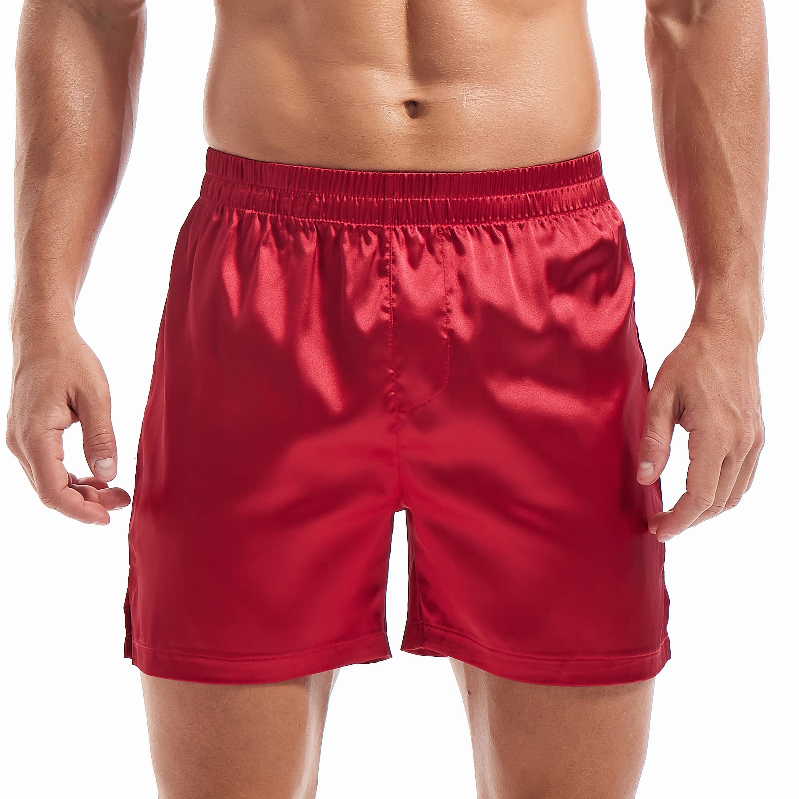 Stained Boxers AMY COULEE Mens Stain Boxers Lounge Shorts Solid Color Sleepwear Casual ...