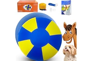 BabieDtOyG Herding Ball for Dogs, Dual Layered Set for Australian Shepherd, Cattle, Collie, Agility Equipment-Free Training Book (Blue & Yellow, 22 inches)