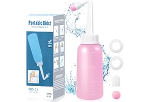 RUFCRIL Mini Peri Bottle, 350ml Portable Travel Bidet with Extra Ring and Carry Bag, TPE Material for High Temperature Resistance, Essentials for Postpartum Perineal Care,Hemorrhoid Treatment, Pink