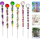 140Pcs DIY Fairy Wand Beaded Garden Stakes Kit Decorative Garden Stakes Beadable Items Fairy Garden Kit for Different Festivals Fairy Garden Accessories Outdoor(Section)
