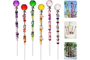 140Pcs DIY Fairy Wand Beaded Garden Stakes Kit Decorative Garden Stakes Beadable Items Fairy Garden Kit for Different Festiva