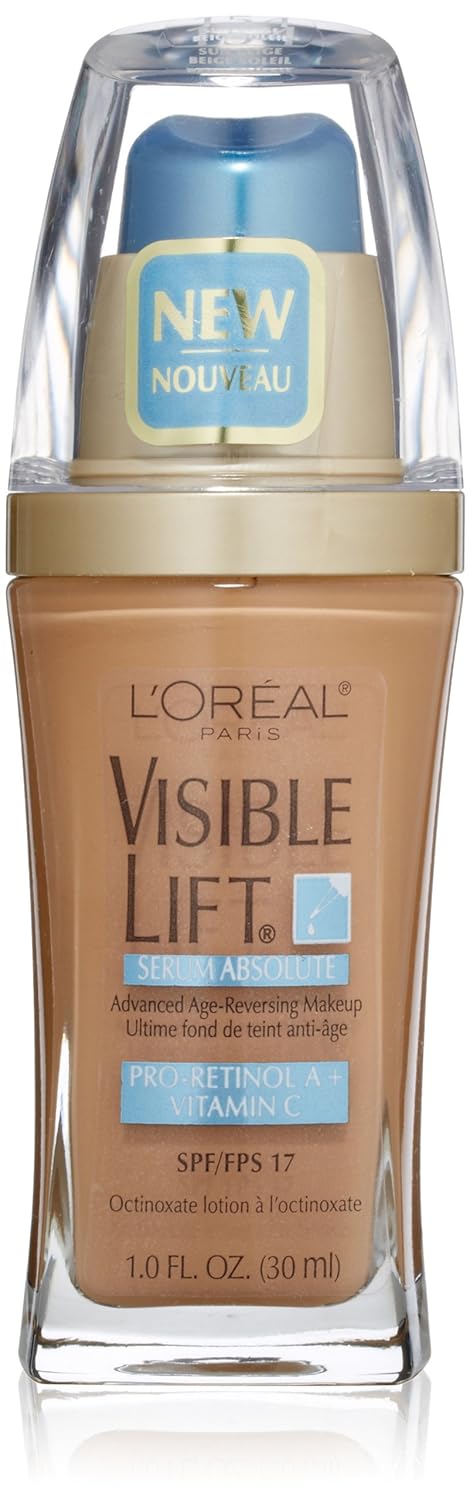 L'Oreal Paris Visible Lift Serum Absolute Foundation, Sun Beige, 1 Fl Oz (1 Count)