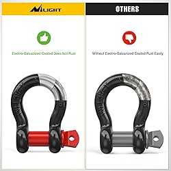 Nilight 4 Pack Small Shackles 5/8" D-Ring Shackle