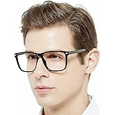 MARE AZZURO Oversized Reading Glasses Men Trendy Large Square Readers 1.0 1.25 1.5 1.75 2.0 2.25 2.5 2.75 3.0 3.5 4.0 5.0 6.0